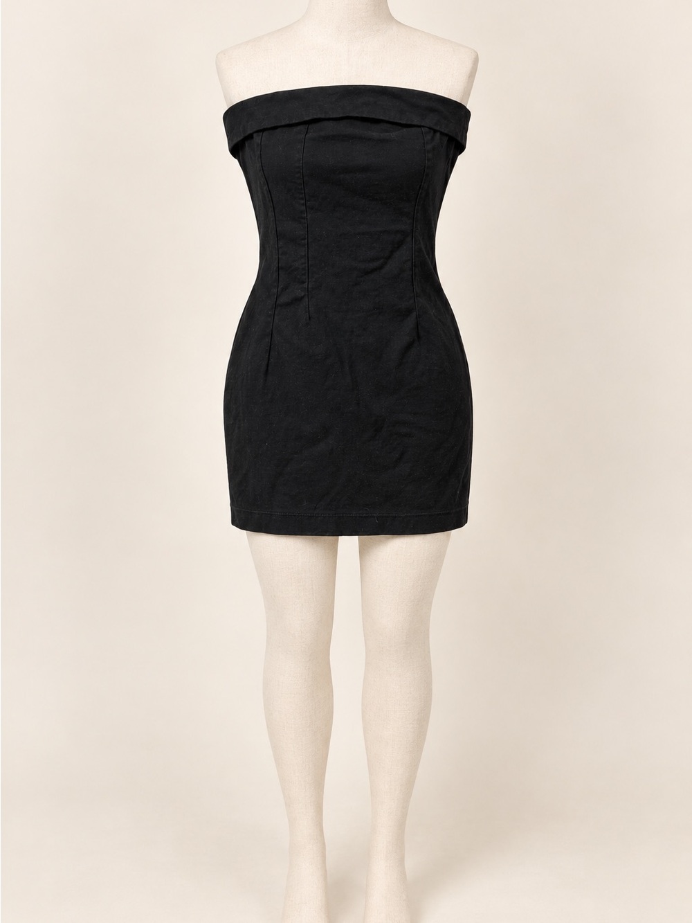 Wild Fable Black Strapless Bodycon Mini Dress Lace-Up Back Size S